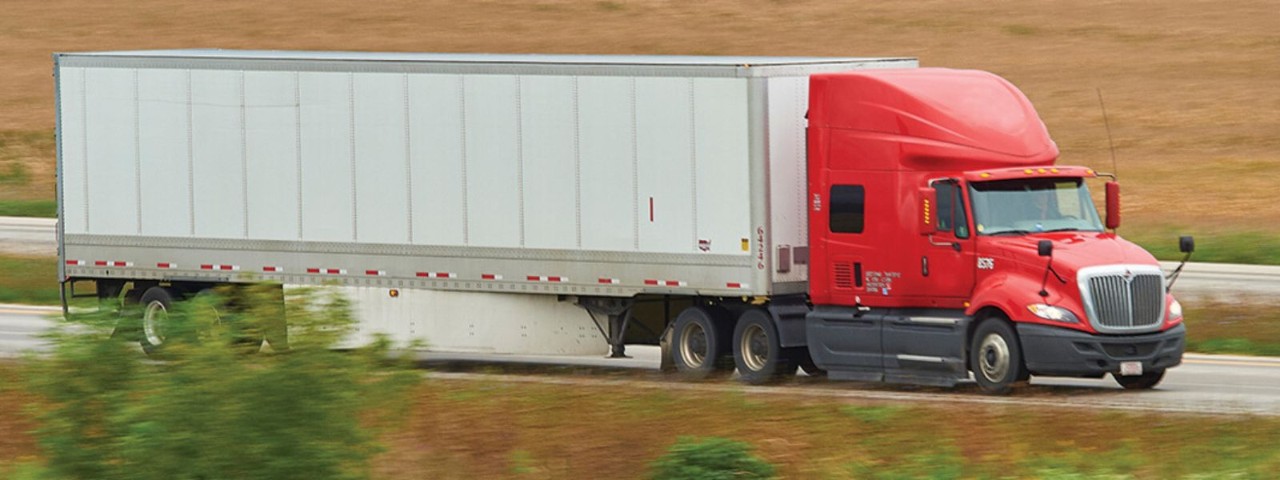 Trucking driving down the highway