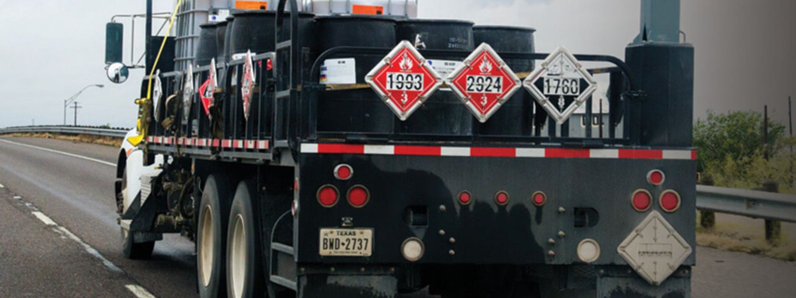 A truck carrying hazardous materials