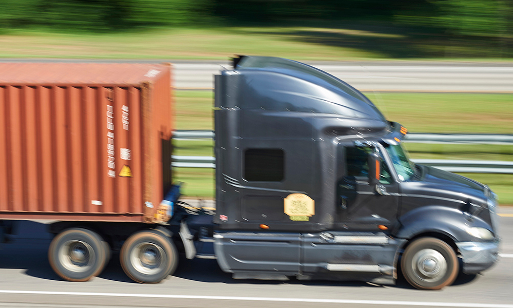 A fleet of trucks parked